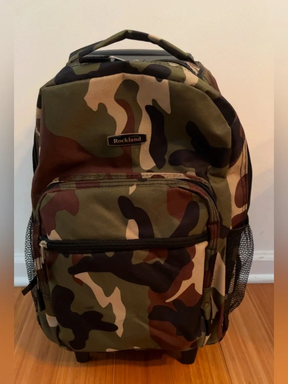 Rockland Camo Rolling Backpack Wheeled Travel School Bag